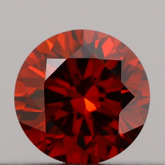 Actual 0.18 carat Deep Orange Round lab-grown diamond