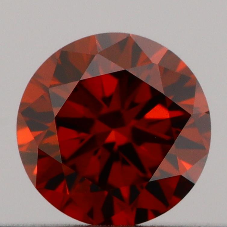 Actual 0.27 carat Deep Orange Round lab-grown diamond