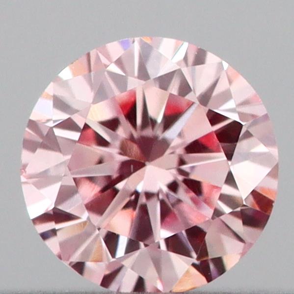 Actual 0.17 carat Intense Pink Round lab-grown diamond