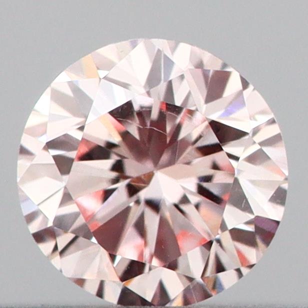 Actual 0.2 carat Fancy Pink Round lab-grown diamond