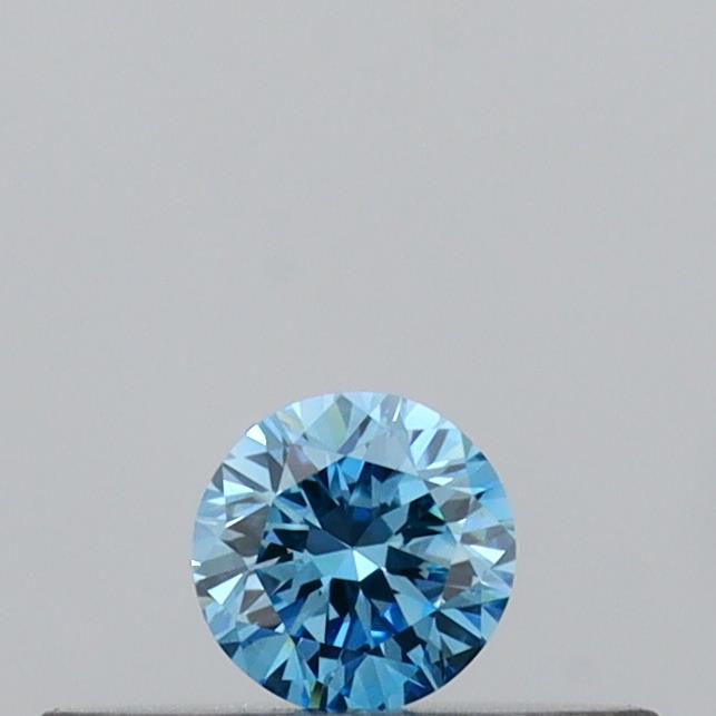 Actual 0.11 carat Vivid Blue Round lab-grown diamond
