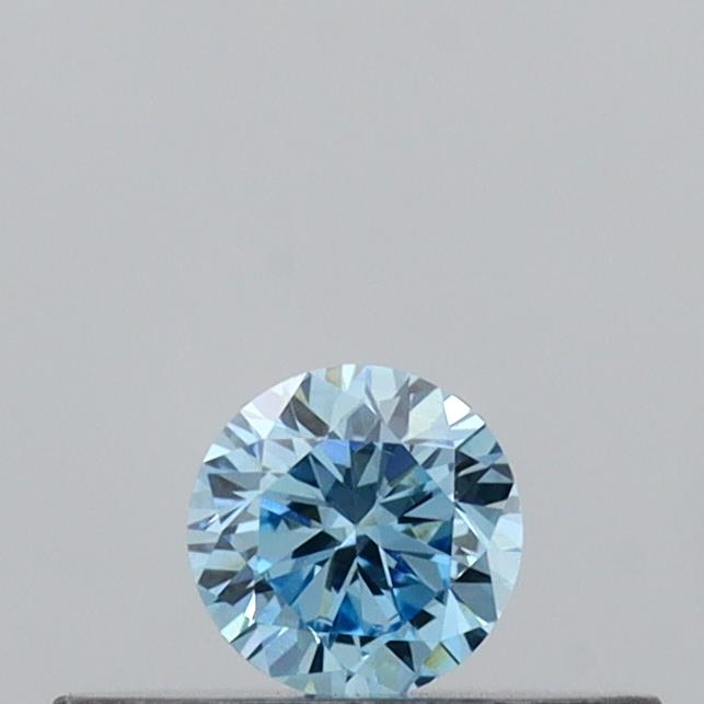 Actual 0.12 carat Vivid Blue Round lab-grown diamond