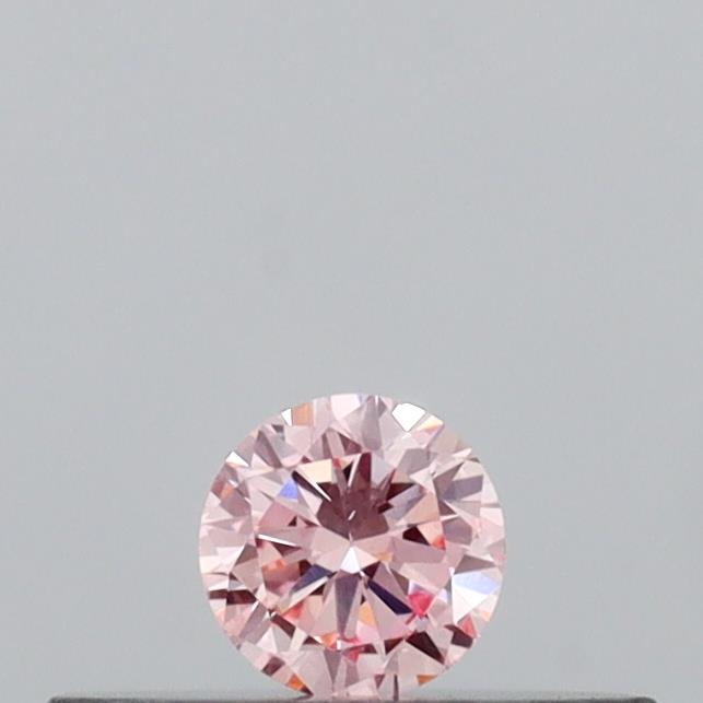 Actual 0.1 carat Intense Pink Round lab-grown diamond