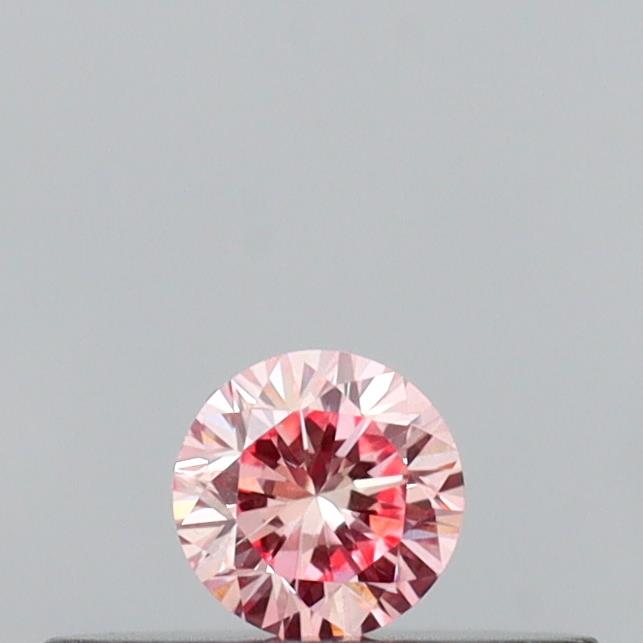 Actual 0.12 carat Intense Pink Round lab-grown diamond