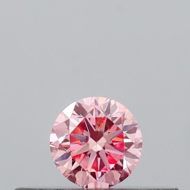 Actual 0.15 carat Intense Pink Round lab-grown diamond