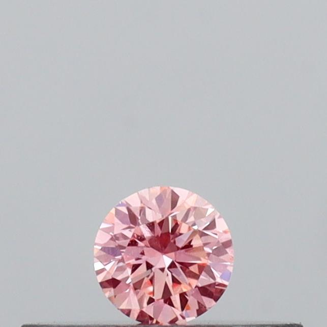 Actual 0.1 carat Intense Pink Round lab-grown diamond