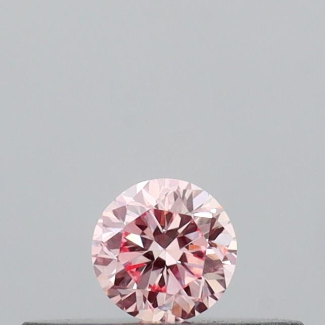 Actual 0.11 carat Fancy Pink Round lab-grown diamond