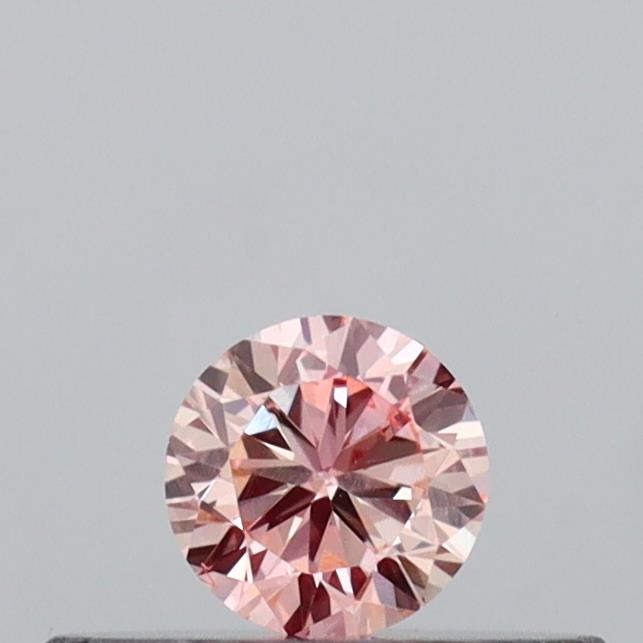 Actual 0.15 carat Intense Pink Round lab-grown diamond