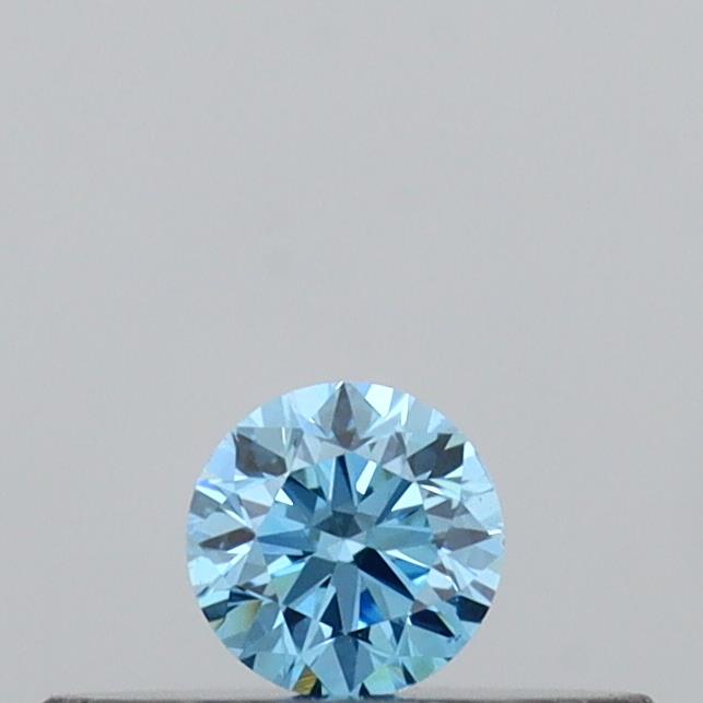 Actual 0.12 carat Vivid Blue Round lab-grown diamond