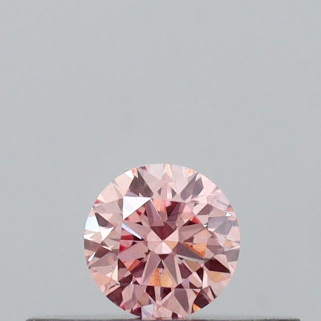 Actual 0.15 carat Fancy Pink Round lab-grown diamond