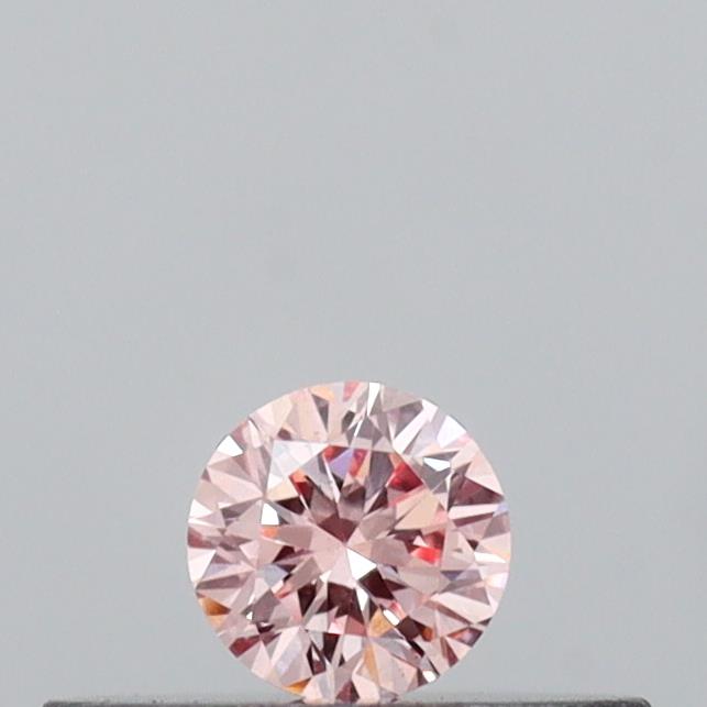 Actual 0.11 carat Fancy Pink Round lab-grown diamond