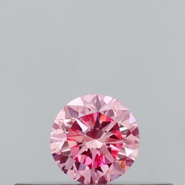 Actual 0.15 carat Intense Pink Round lab-grown diamond