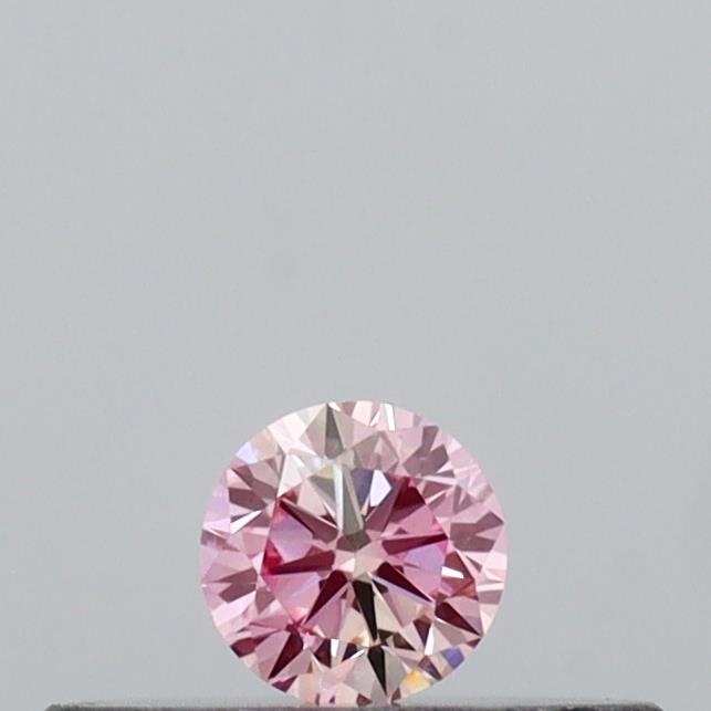 Actual 0.1 carat Intense Pink Round lab-grown diamond
