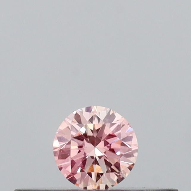 Actual 0.11 carat Fancy Pink Round lab-grown diamond
