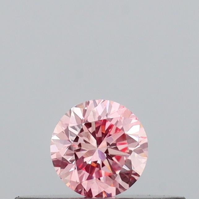 Actual 0.15 carat Intense Pink Round lab-grown diamond