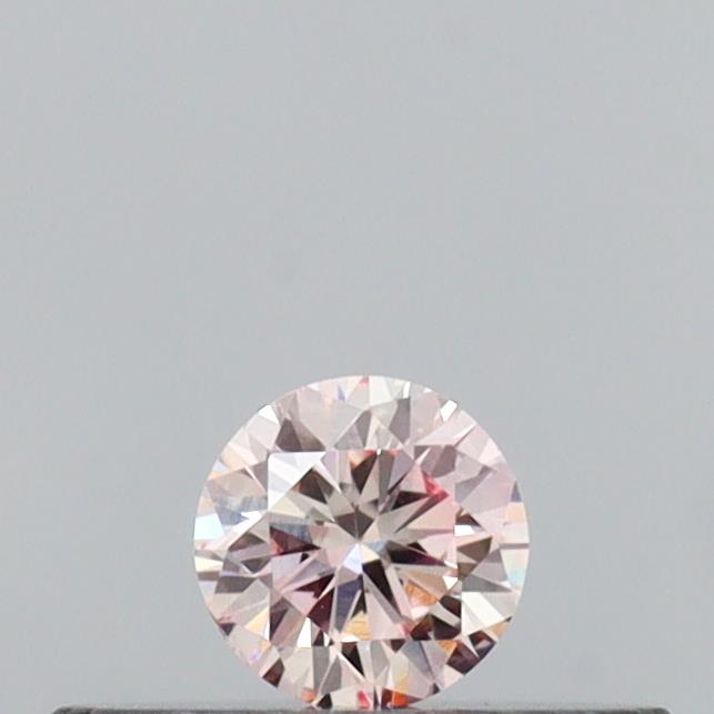 Actual 0.13 carat Fancy Light Pink Round lab-grown diamond