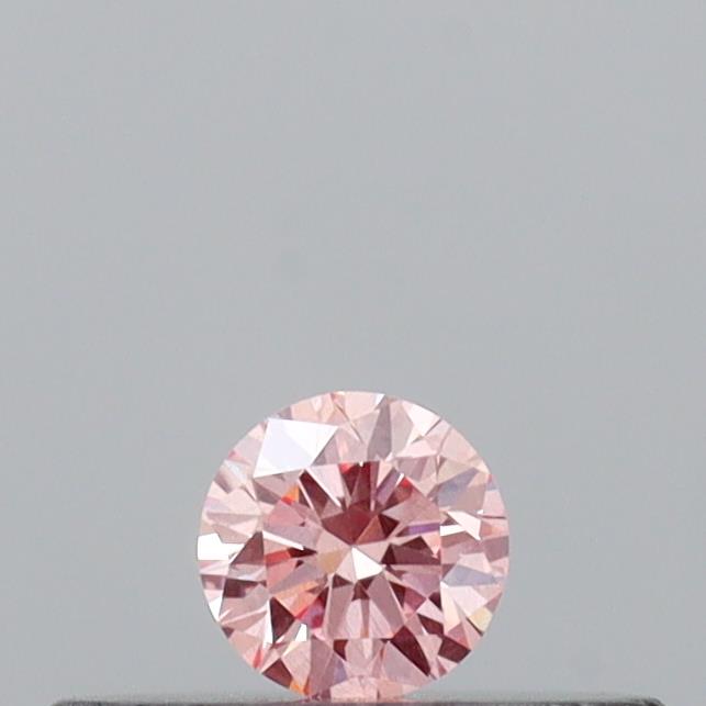 Actual 0.1 carat Intense Pink Round lab-grown diamond