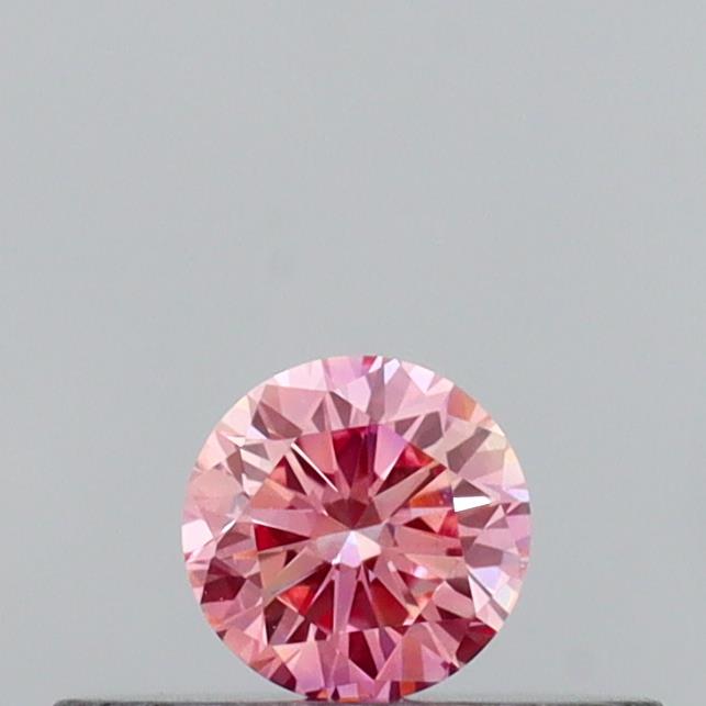 Actual 0.15 carat Intense Pink Round lab-grown diamond