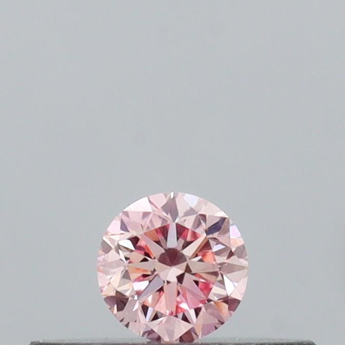 Actual 0.12 carat Fancy Pink Round lab-grown diamond
