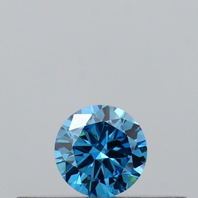 Actual 0.12 carat Vivid Blue Round lab-grown diamond