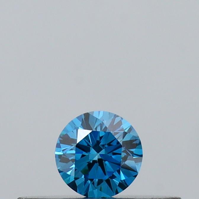 Actual 0.11 carat Vivid Blue Round lab-grown diamond