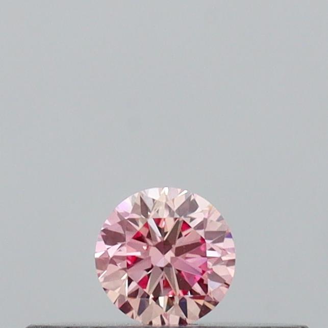 Actual 0.1 carat Fancy Pink Round lab-grown diamond