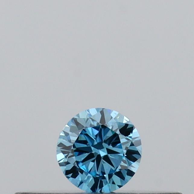 Actual 0.1 carat Vivid Blue Round lab-grown diamond