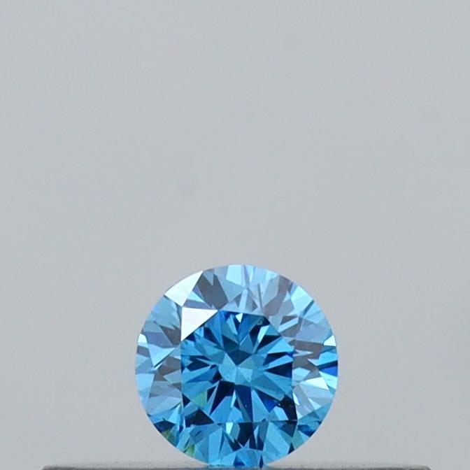 Actual 0.11 carat Vivid Blue Round lab-grown diamond
