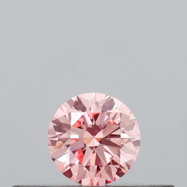 Actual 0.15 carat Intense Pink Round lab-grown diamond