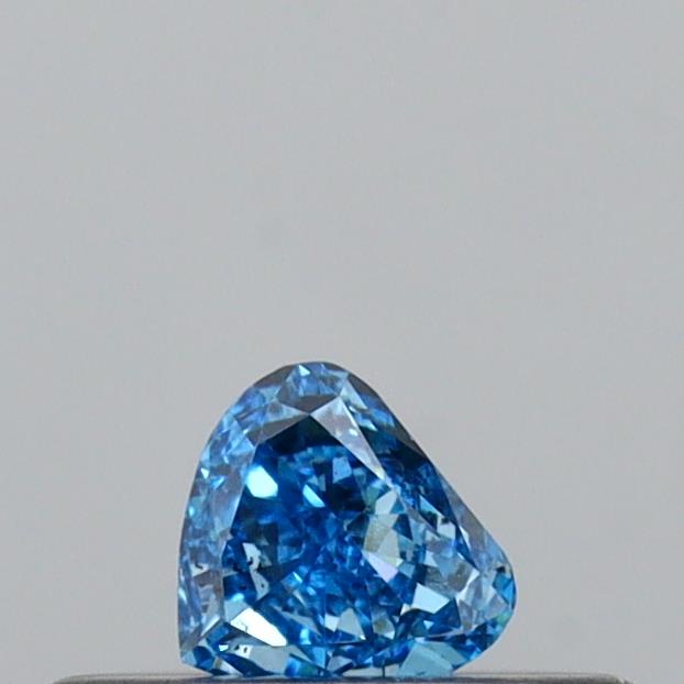 Actual 0.12 carat Vivid Blue Heart lab-grown diamond