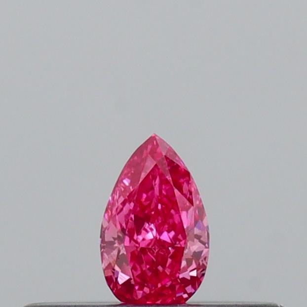 Actual 0.1 carat Vivid Pink Pear lab-grown diamond