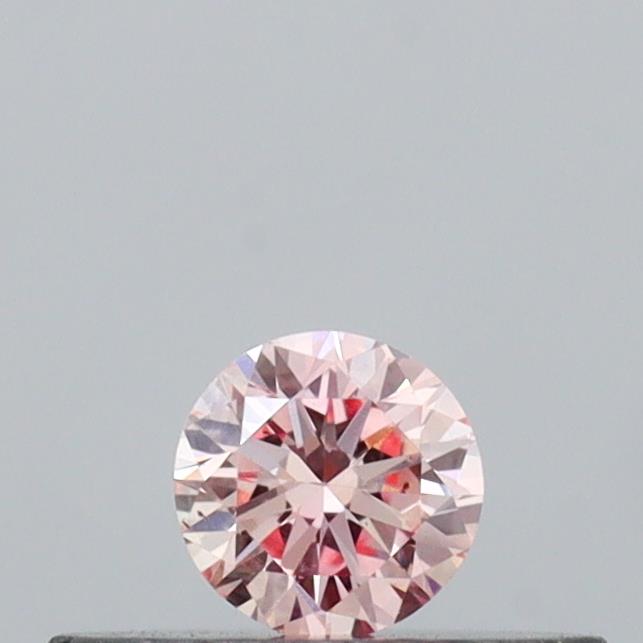 Actual 0.14 carat Fancy Pink Round lab-grown diamond