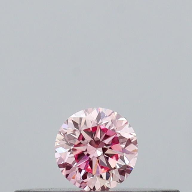 Actual 0.11 carat Fancy Pink Round lab-grown diamond