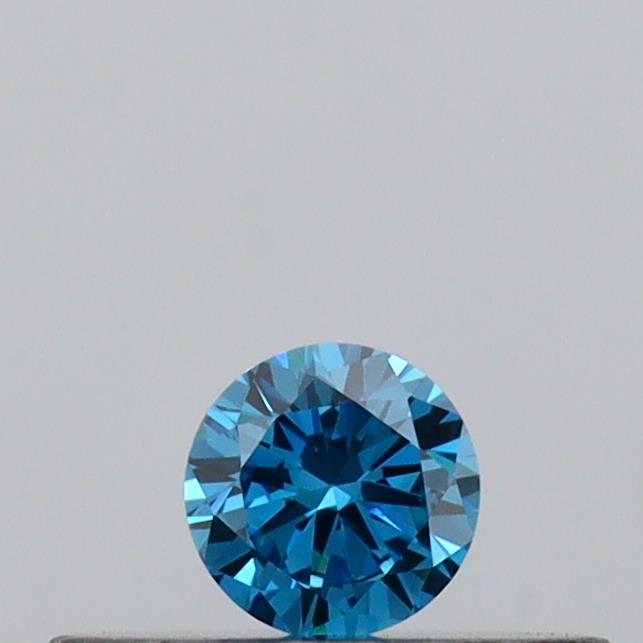 Actual 0.12 carat Vivid Blue Round lab-grown diamond