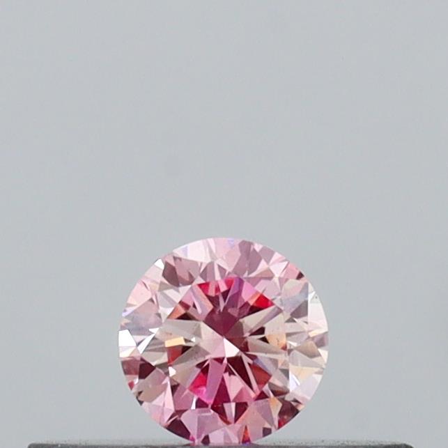 Actual 0.13 carat Fancy Pink Round lab-grown diamond