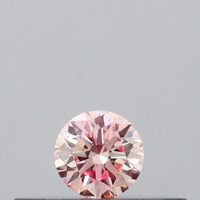 Actual 0.11 carat Fancy Pink Round lab-grown diamond