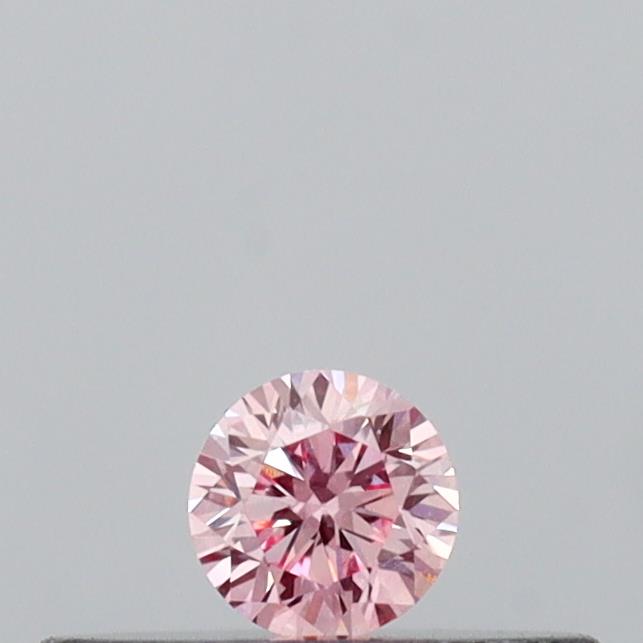 Actual 0.09 carat Intense Pink Round lab-grown diamond