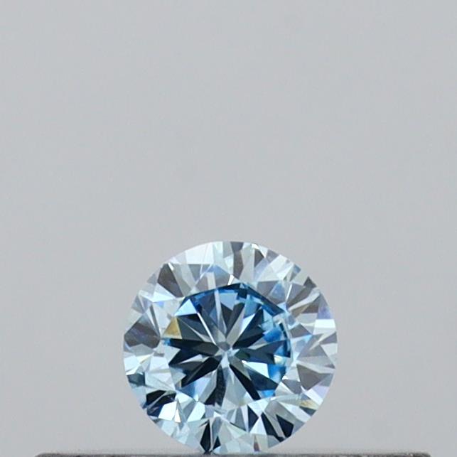 Actual 0.13 carat Intense Blue Round lab-grown diamond