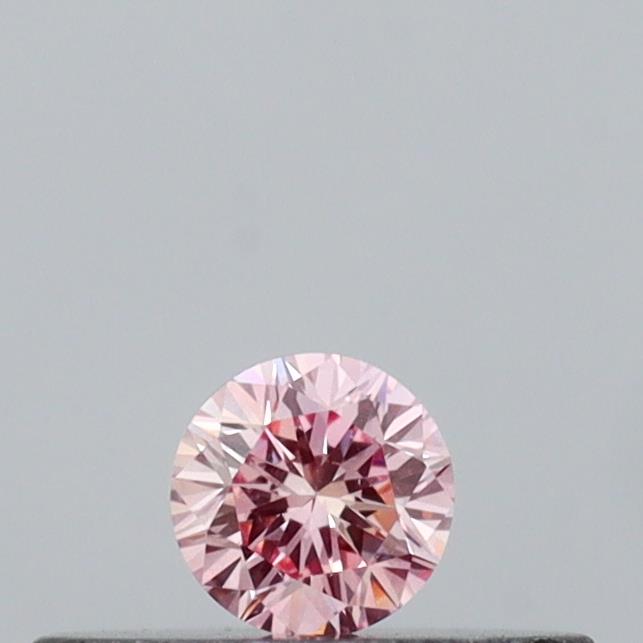 Actual 0.12 carat Intense Pink Round lab-grown diamond