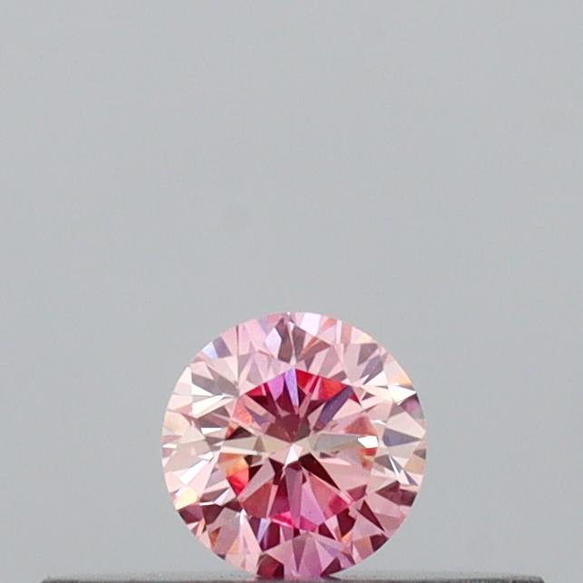Actual 0.12 carat Intense Pink Round lab-grown diamond