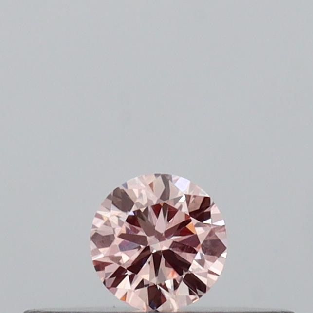 Actual 0.1 carat Intense Pink Round lab-grown diamond