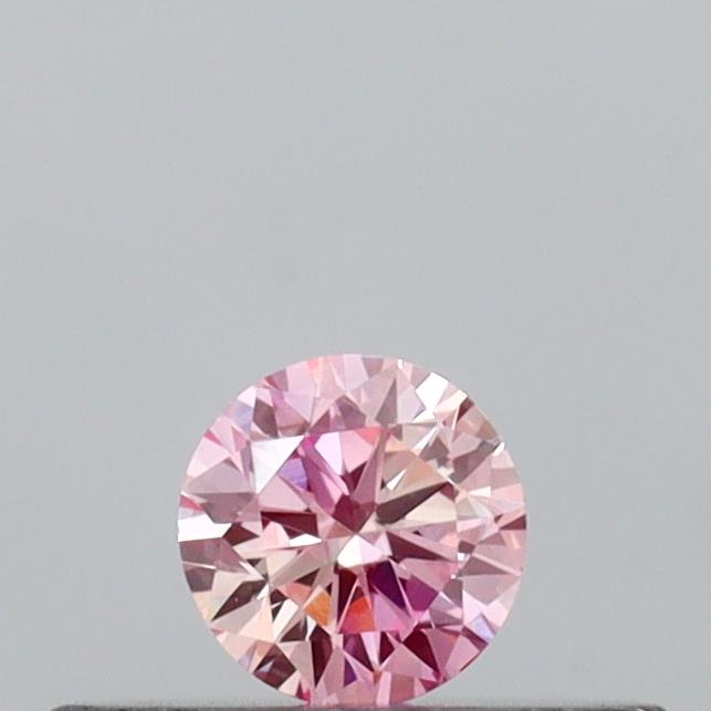 Actual 0.15 carat Fancy Light Pink Round lab-grown diamond