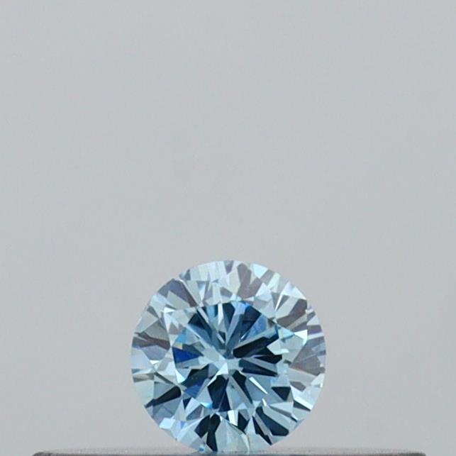 Actual 0.09 carat Vivid Blue Round lab-grown diamond