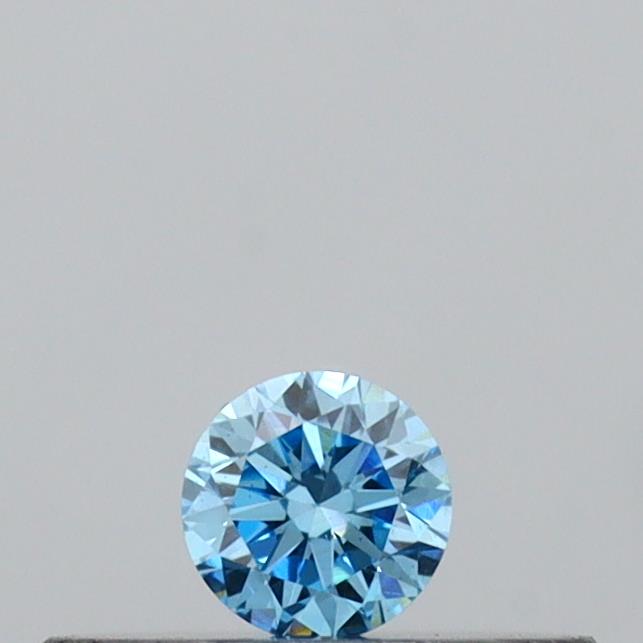 Actual 0.09 carat Vivid Blue Round lab-grown diamond