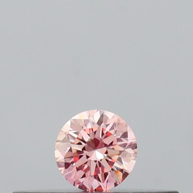 Actual 0.09 carat Intense Pink Round lab-grown diamond