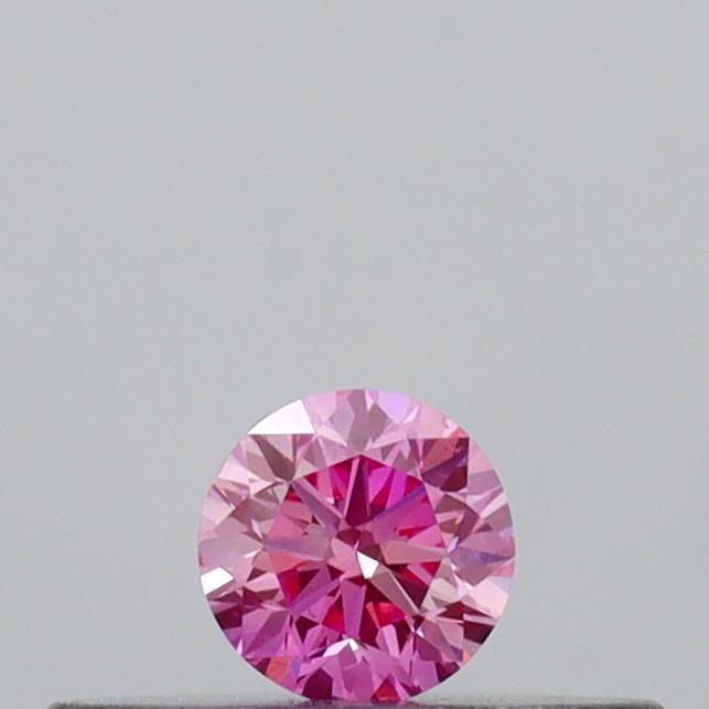 Actual 0.12 carat Vivid Pink Round lab-grown diamond