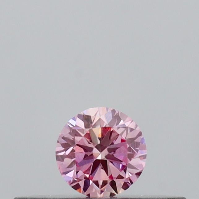 Actual 0.12 carat Intense Pink Round lab-grown diamond