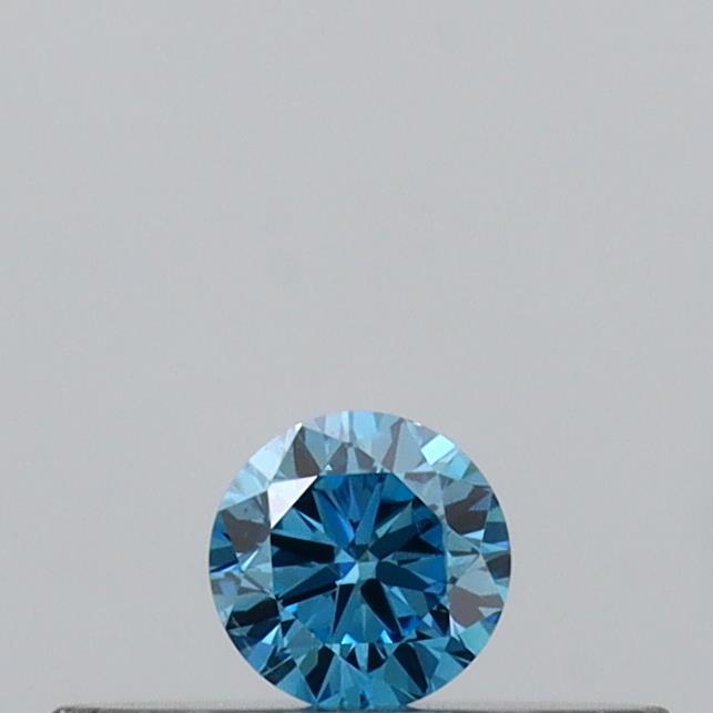 Actual 0.09 carat Vivid Blue Round lab-grown diamond