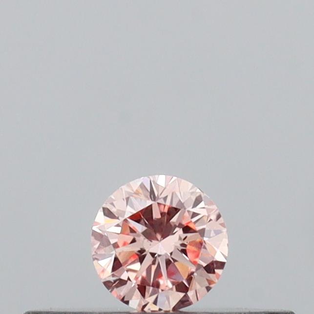 Actual 0.1 carat Fancy Pink Round lab-grown diamond