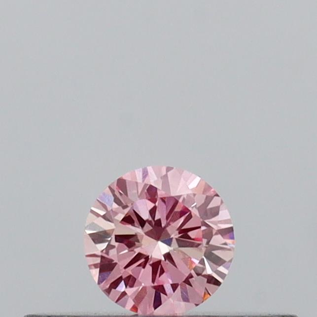 Actual 0.13 carat Fancy Pink Round lab-grown diamond